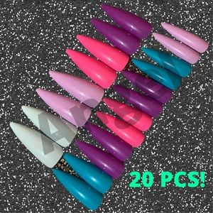 NEW Long Stiletto Multicolor Ombre Press On Nails